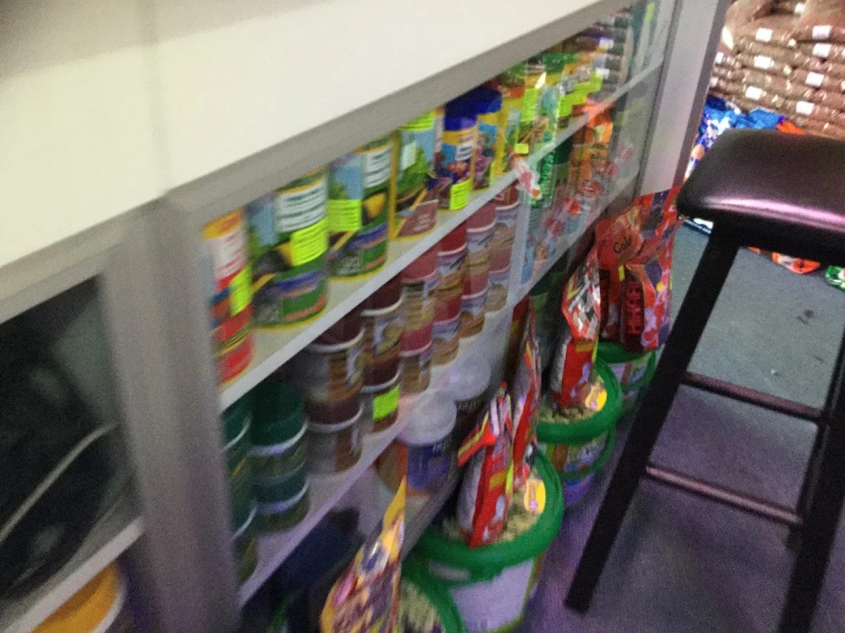 Shelves of fish food